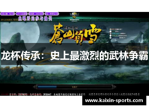 龙杯传承:史上最激烈的武林争霸